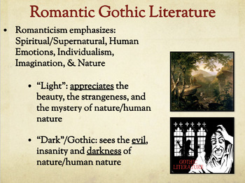 Preview of American Gothic Romanticism Introduction Presentation & Guided Notes