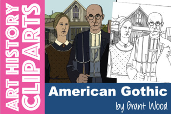 Preview of American Gothic by Grant Wood ART HISTORY Clipart