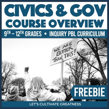 Preview of Civics & American Government Inquiry PBL Course Overview and Calendar