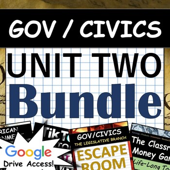 Preview of American Government / Civics - Unit 2 Bundle - Early US and Legislative Branch