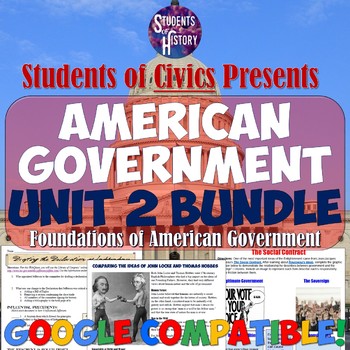 Preview of American Government & Civics Unit 2: Foundations of Government Unit Plan