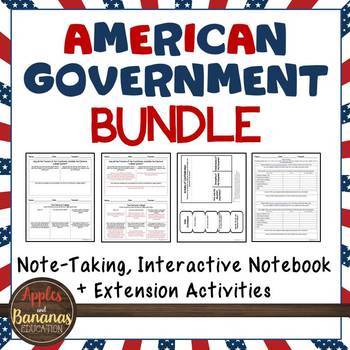Preview of American Government Interactive Note-taking Activities Bundle