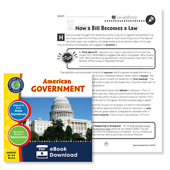 Preview of American Government: How a Bill Becomes a Law Reading Passage - BONUS WORKSHEET