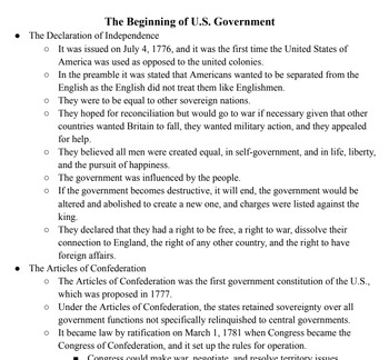 Preview of American Government Notes