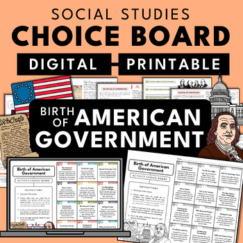 Preview of American Government | Social Studies Unit Choice Board Activity Packet | Gamify
