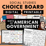 American Government | Social Studies Unit Choice Board Act