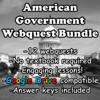 Preview of American Government Webquest Bundle