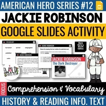 Preview of American Hero Series #12 GOOGLE Task Cards: Jackie Robinson