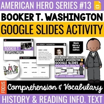 Preview of American Hero Series #13 GOOGLE Task Cards: Booker T. Washington