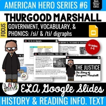 Preview of American Hero Series #6 GOOGLE Task Cards: Thurgood Marshall