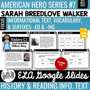 Preview of American Hero Series #7 GOOGLE Task Cards: Madame C.J. Walker