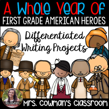 Preview of American Hero Writing Activities- Differentiated for First Grade