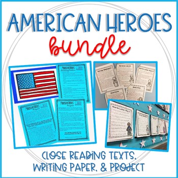 Preview of American Heroes Bundle: Close Reading, Writing, and Project