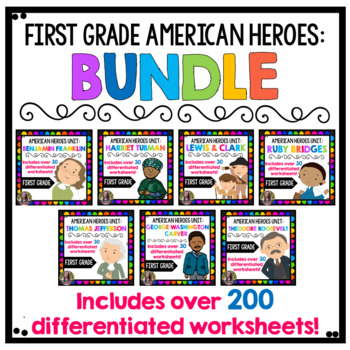 Preview of American Heroes First Grade Bundle