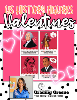Preview of American Historical Figures Valentines for High School Students
