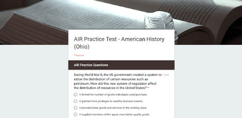 Preview of American History AIR Test (Ohio) Review - Online Practice Test