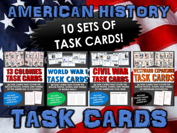 Preview of American History Bundle - 10 Sets of Task Cards for all of American History!