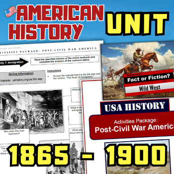 Preview of Post-Civil War America Unit - Reconstruction, Gilded Age, Industrialization