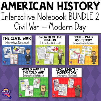 Preview of American History Civil War - Modern Day Interactive Notebook Bundle 2 U.S.