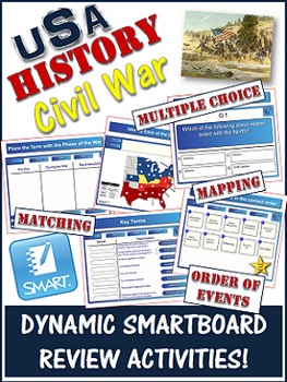 Preview of Civil War Review Activity - Mapping, Matching and More! - FREE