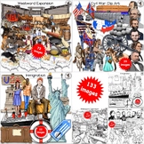 American History Clip Art Bundle Westward Expansion, Civil