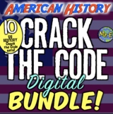 American History DIGITAL Crack the Code Escape Room BUNDLE