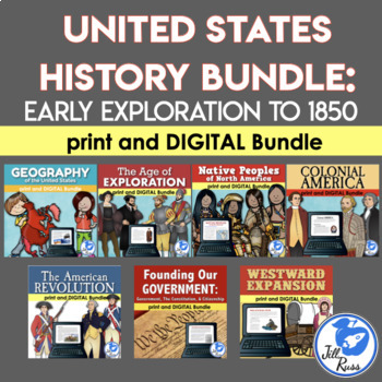 Preview of American History  to 1850 Units and Lapbooks Print & Digital Bundle