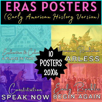 Preview of American History Eras Posters 20x16 For The Classroom Decor