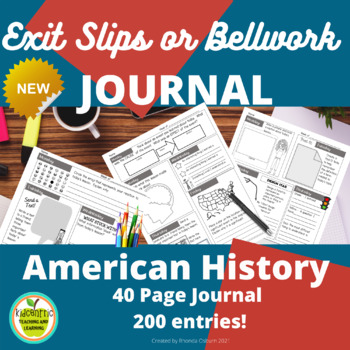 Preview of American History  Exit Slip or Bellwork Journal with 200 prompts