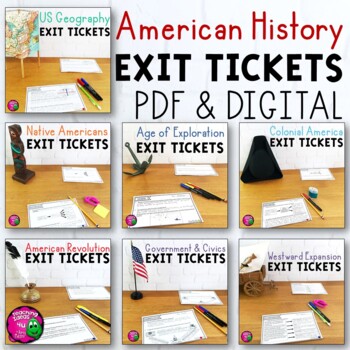 Preview of American History Exit Ticket Bundle US Geography - Westward Movement
