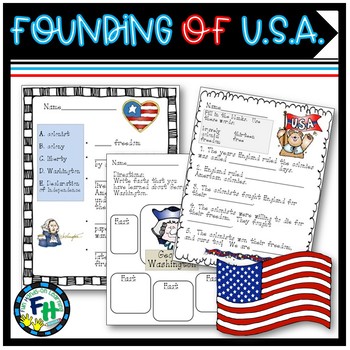 Preview of American History: Founding of America Pack (Worksheets, Bookmarks, Writing)