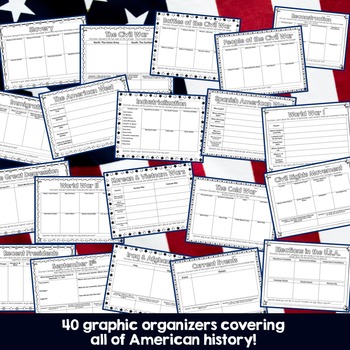 American History Graphic Organizers by Natalie Kay | TpT