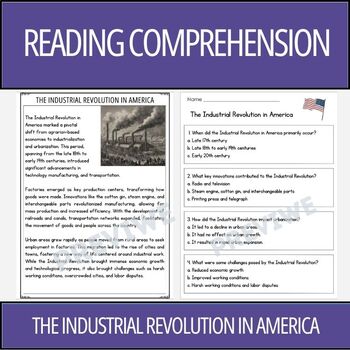 Preview of American History: Industrial Revolution - Reading Comprehension Activity