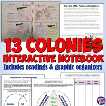 Preview of 13 Colonies & American Revolution Interactive Notebook Bundle