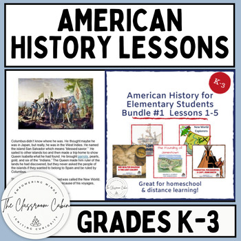 Preview of American History Bundle Lessons #1-5 for Grades K-3, Homeschool