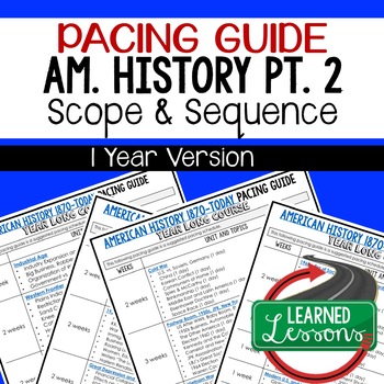Preview of American History Pacing Guide, Goes with American History Mega Bundle