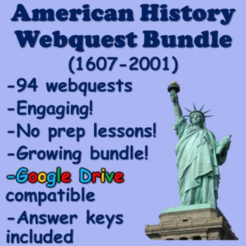 Preview of American History Webquest Bundle (1607-2001)