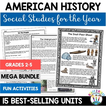 Preview of 3rd & 4th Grade Social Studies Bundle Curriculum Full Year American History