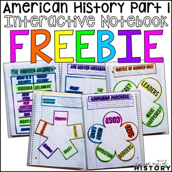 Preview of American History Part 1 Interactive Notebook and Graphic Organizers Freebie