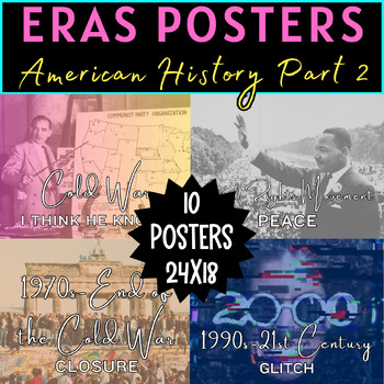 Preview of American History Part 2 Eras Units Posters 24x18 For The Classroom