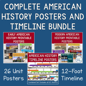 Preview of American History Posters and Timeline Bundle | First Americans to Present