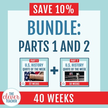 Preview of Bundle: U.S. History Quote of the Week (Parts 1 and 2)