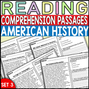 Preview of American History Reading Comprehension Passage With Questions Set 3