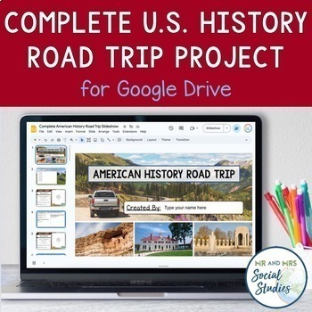 Preview of American History Road Trip Project for Google Drive | First Americans to Present