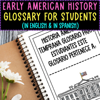 Preview of American History Student Dictionary In English and In Spanish - Bilingual