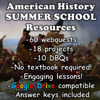 Preview of American History Summer School Curriculum (US History)