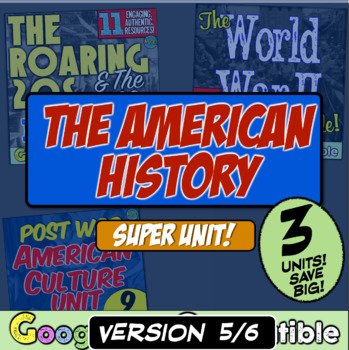 Preview of American History Super Unit 5/6: (1920-1970) | Roaring 20s, WW2, Pop Culture 
