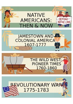 Preview of American History Timeline Basket Labels