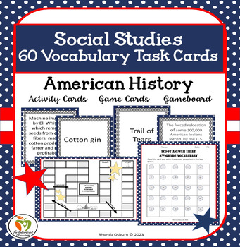 Preview of American History Vocabulary Task Cards and Activities