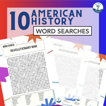 Preview of American History Word Search Bundle - End of the Year / After Testing Activity